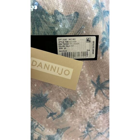 🆕 Gianni Bini x Dannijo Sequin Palm Tree Dress Size 10 Party Cocktail Lined - Picture 4 of 11
